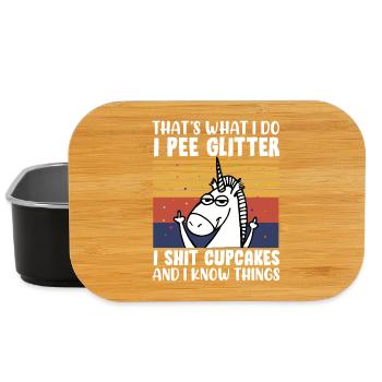 Einhorn Spruch Lustig - Lunch Box - Schwarz - Vorne