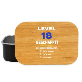 Level 18 - 18. Geburtstag Gaming lustiges Geschenk - Lunch Box - Schwarz - Vorne