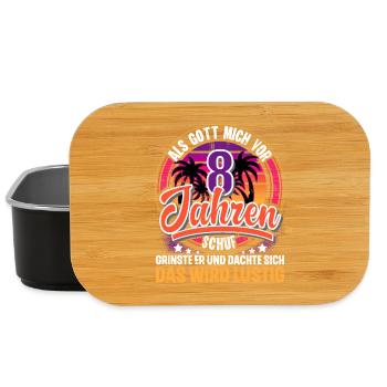 8. Geburtstag Als Gott Mich Schuf Vor - Lunch Box - Schwarz - Vorne
