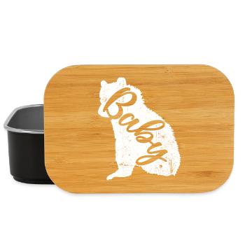 Baby Script Pooch on White Fur - Lunch Box - black - Front