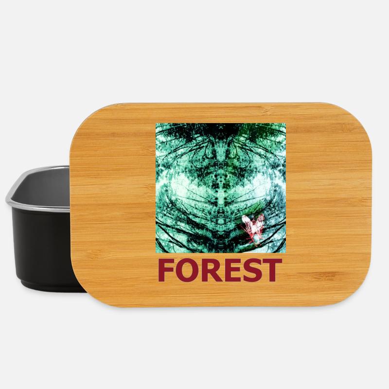 Forest Reflection and Butterfly - Lunch Box - black