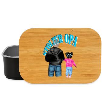 stolzer Opa - Enkelin schwarze Haare Kind Mädchen - Lunch Box - Schwarz - Vorne