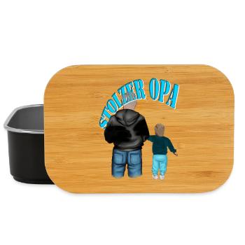 stolzer Opa - Enkel blond Kind Junge - Lunch Box - Schwarz - Vorne
