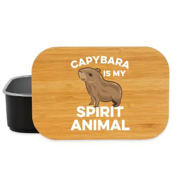 Motif animalier du zoo de Capybara - Boîte à goûter - noir - Devant
