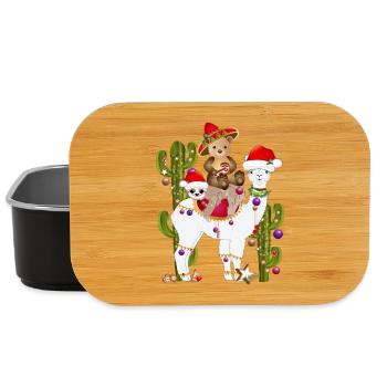 Christmas in Mexico Alpaca, Sloth and Bear - Lunch Box - black - Front