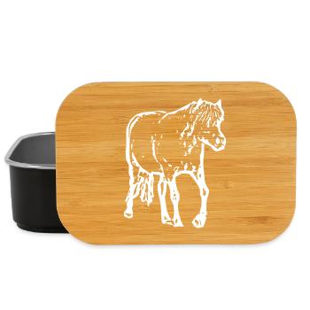 white horse white horses t-shirt gift rider - Lunch Box - black - Front