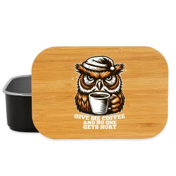 Owl Coffee Tired Gift - Lunch Box - black - Front