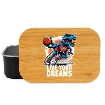 Basketball T-Rex Dinosaurier Träume Geschenk - Lunch Box - Schwarz - Vorne