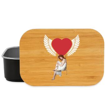 Coeur Fille Femme Ailes Fantaisie Saint-Valentin Fantaisie - Boîte à goûter - noir - Devant