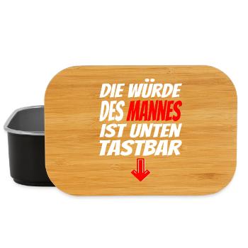Männer Würde Unten Tastbar Lustiges Spruch-Shirt - Lunch Box - Schwarz - Vorne