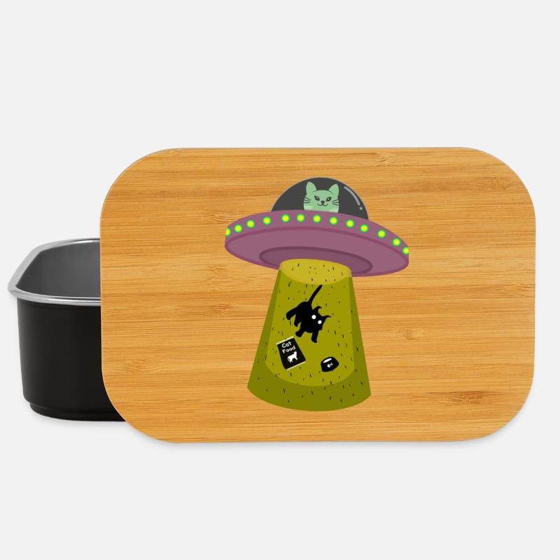 ufo cat - Lunch Box - black