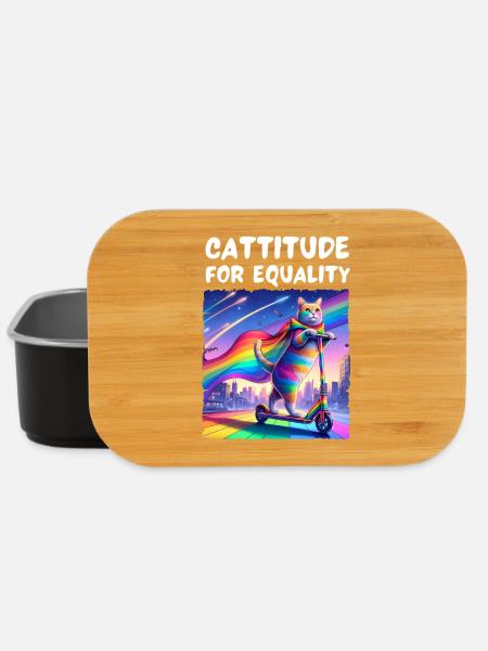 La fierté gay. Cattitude pour l’égalité - Boîte à goûter - noir