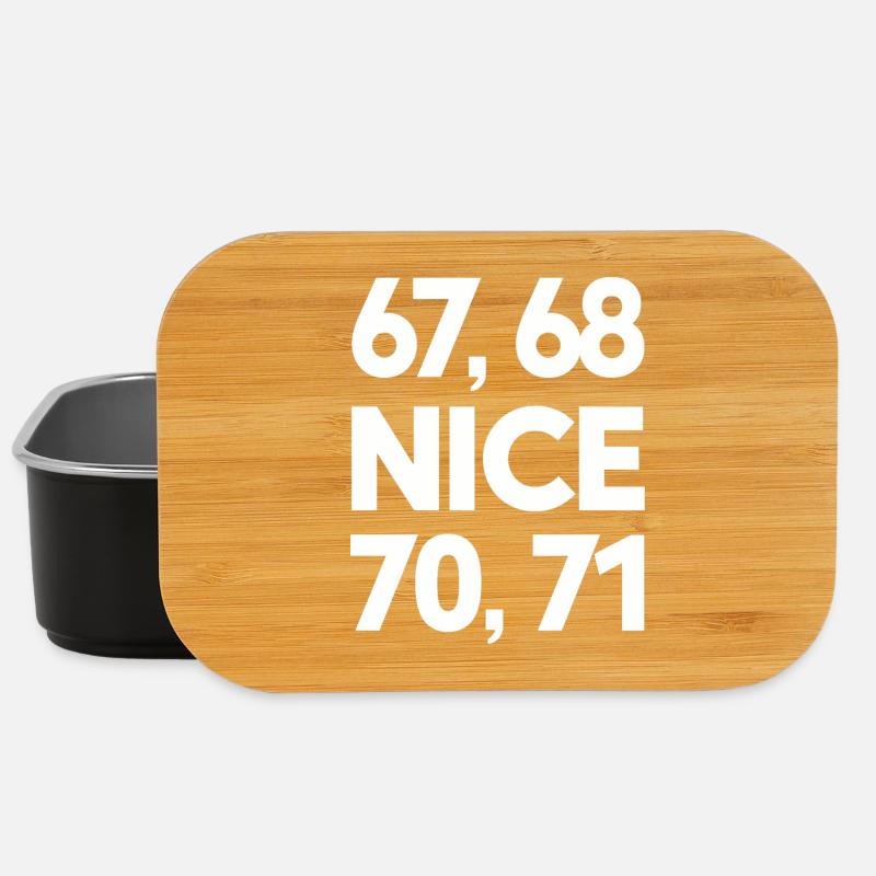 "67, 68, Nice, 70, 71" Meme - Lunch Box - black