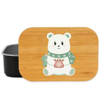Süßer Eisbär in Weihnachtsstimmung - Lunch Box - Schwarz - Vorne