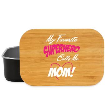 Mon super-héros préféré m’appelle maman - Boîte à goûter - noir - Devant