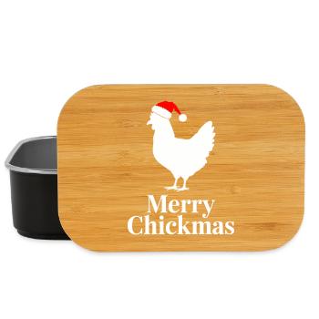 Fröhliche Chickmas Lustiges Weihnachtshuhn - Lunch Box - Schwarz - Vorne