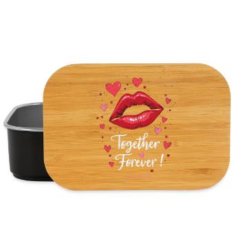 Valentinstag Geschenk Kussmund Herzen - Lunch Box - Schwarz - Vorne