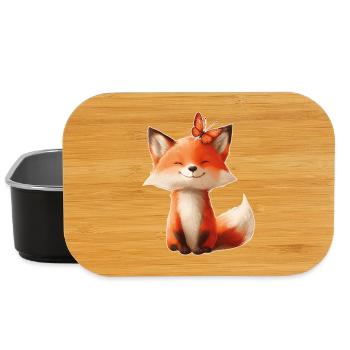 Fuchs mit Schmetterling - Lunch Box - Schwarz - Vorne