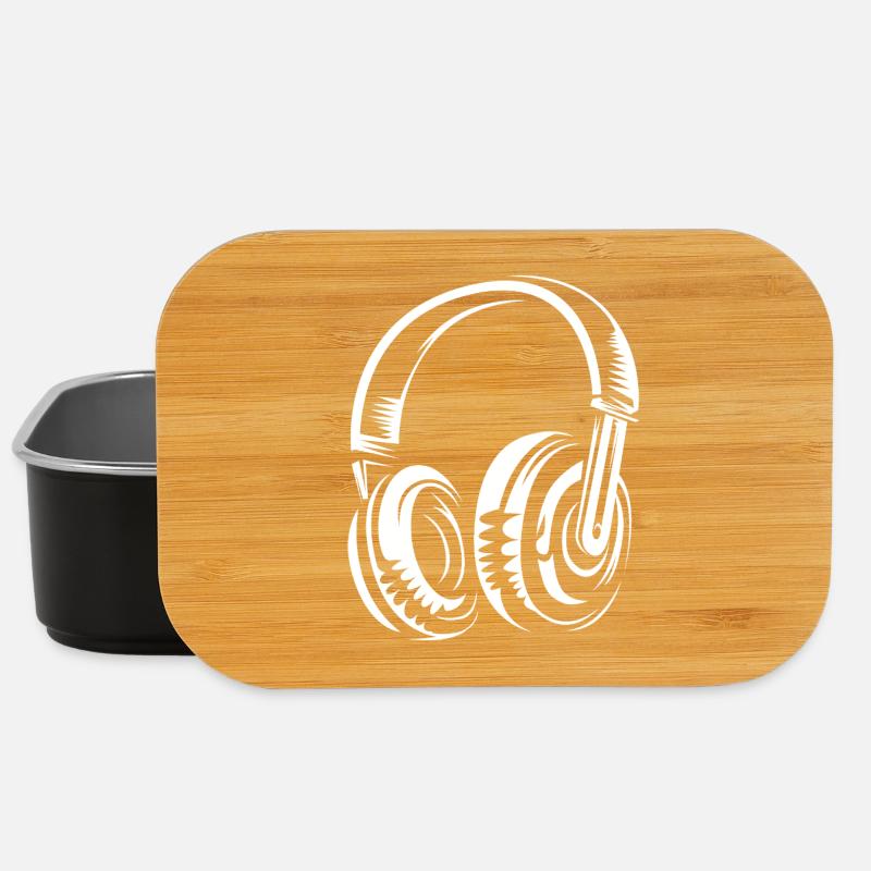 Kopfhörer Illustration - Musiker DJs und Beats - Lunch Box - Schwarz