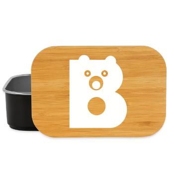 B Letter white Vectorgraphic - Lunch Box - Schwarz - Vorne