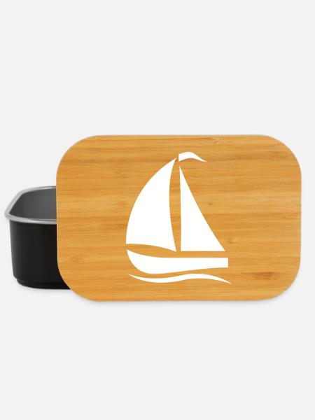 Minimalistische Segelboot Silhouette Nordsee - Lunch Box - Schwarz