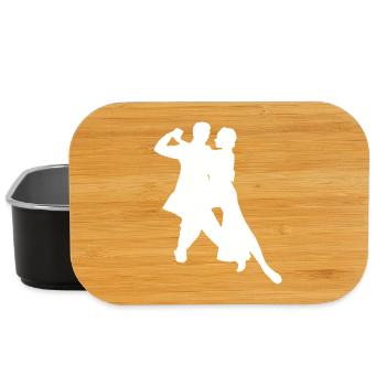 Elegant Dance Couple Silhouette Classical Dance - Lunch Box - black - Front