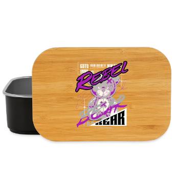 Rebel Bear Streetwear Shirt Graffiti Teddy Bär - Lunch Box - Schwarz - Vorne