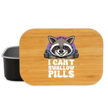 I Can't Swallow Pills Waschbär - Lunch Box - Schwarz - Vorne