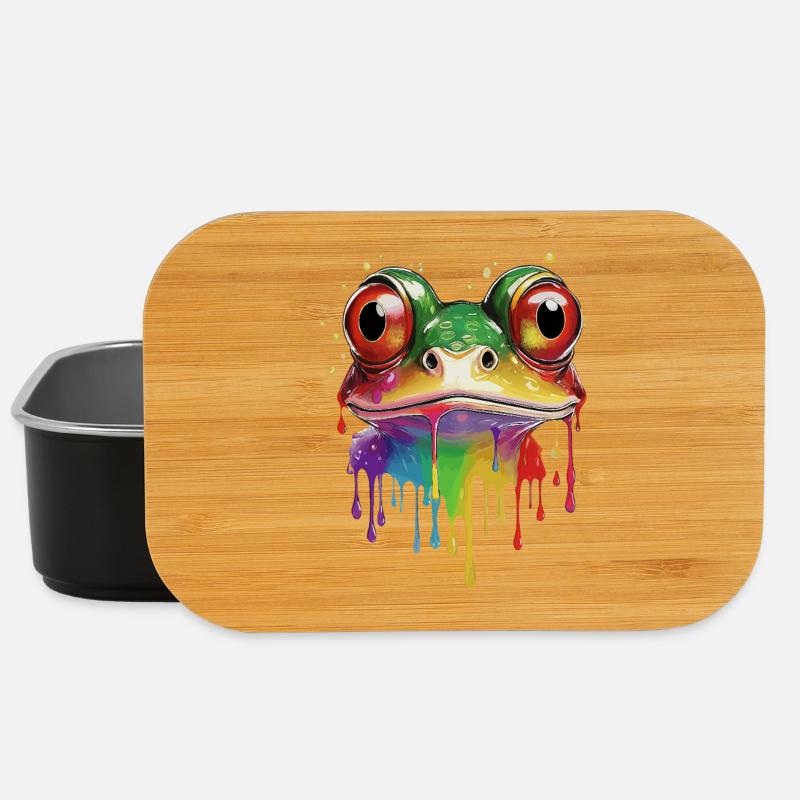 éclaboussure de couleur grenouille portrait - Boîte à goûter - noir