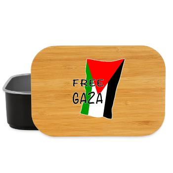 Free Gaza Flag Motif - Lunch Box - black - Front