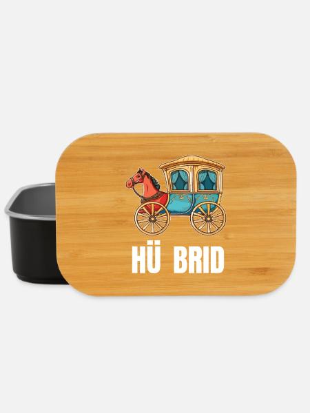 Hü Brid - Lustiges Hybrid Auto - Pferd - Lunch Box - Schwarz
