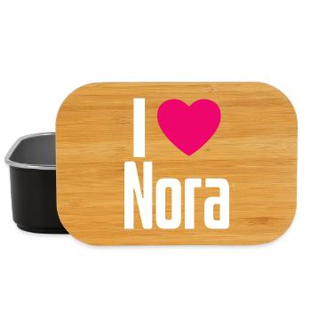 I Love Nora Pinkes Herz Ich liebe Nora - Lunch Box - Schwarz - Vorne