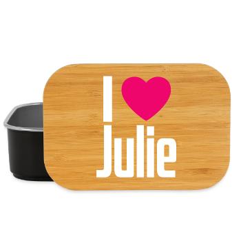 I Love Julie Pink Heart I Love Julie - Lunch Box - black - Front