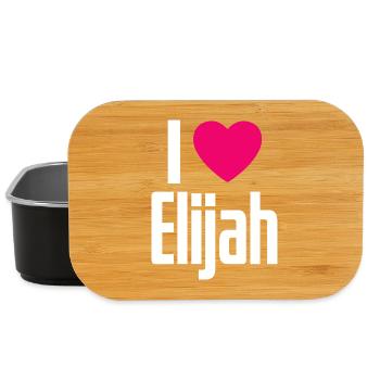 I Love Elijah Pink Heart I Love Elijah - Lunch Box - black - Front