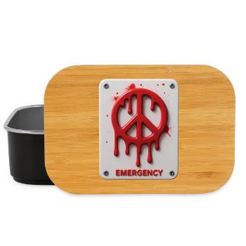 PEACE EMERGENCY #1 - peace & love - Lunch Box - black - Front