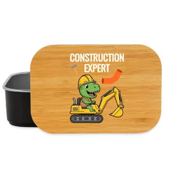 Construction worker Dino - Lunch Box - black - Front