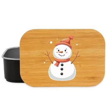 Bonhomme de neige douillet Fantaisie hivernale - Boîte à goûter - noir - Devant