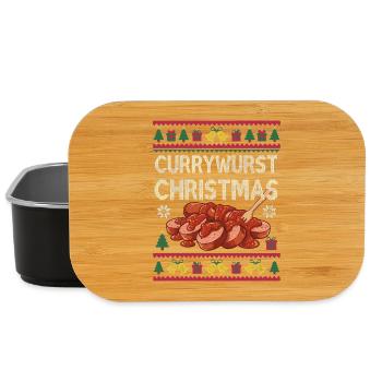 Joyeux currymas saucisse de Noël de Noël au currymas. - Boîte à goûter - noir - Devant