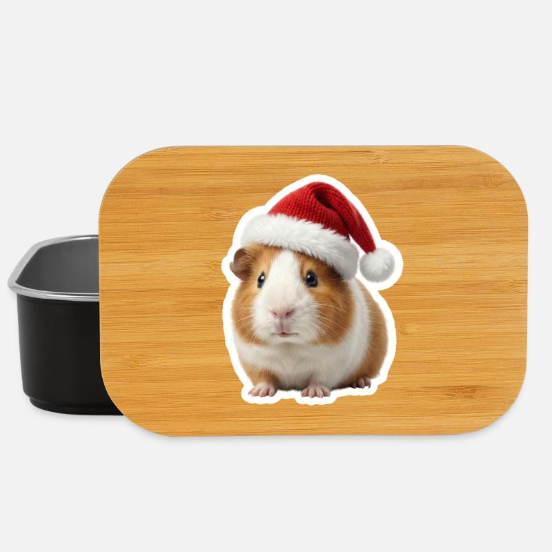 Petit chapeau de Noël en forme de cochon d’Inde mignon - Boîte à goûter - noir