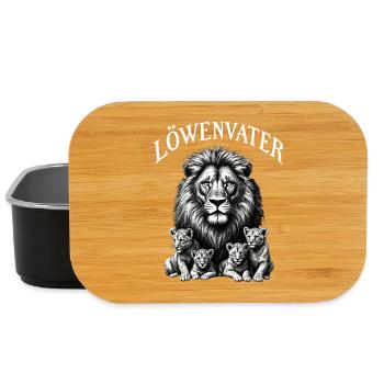 Papa lion meilleur papa lion 4 enfants papa fort - Boîte à goûter - noir - Devant