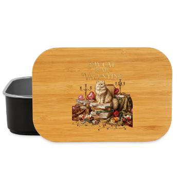 My Cat Is My Valentine Funny Pizza Lover Single - Lunch Box - black - Front