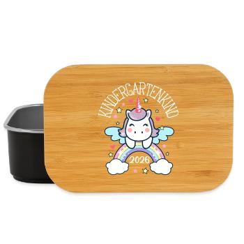 Kindergarten Child Unicorn Rainbow Nursery - Lunch Box - black - Front