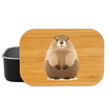 süßes knuffiges Murmeltier - Lunch Box - Schwarz - Vorne