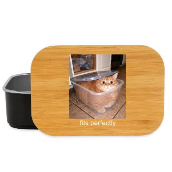 Passt perfekt zum Katzen-Meme Lustiger Humor - Lunch Box - Schwarz - Vorne