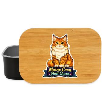 Maine Coon Fluff Queen Katze Design - Lunch Box - Schwarz - Vorne
