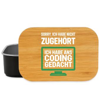Coding Gedacht Bildschirm Spruch - Lunch Box - Schwarz - Vorne