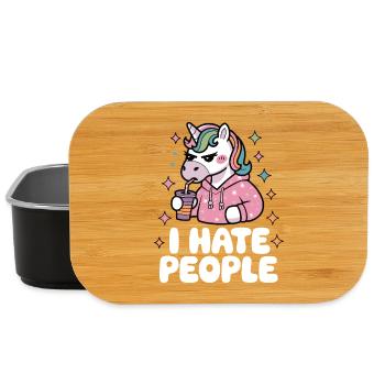 Grim Unicorn Hoodie Hate People Hate People - Lunch Box - black - Front