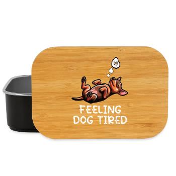 Feeling Dog Tired Miniature Pinscher Pinscher Minpin - Lunch Box - black - Front