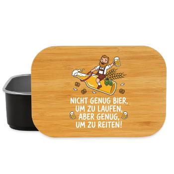 Bier reiten Spruch lustig - Lunch Box - Schwarz - Vorne