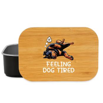 Feeling Dog Tired Rottweiler Rottweilerbesitzer  - Lunch Box - Schwarz - Vorne